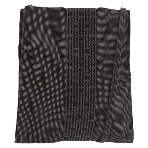 HERMES Shoulder Pouch Canvas Gray Auth 93263 - Picture 1 of 16